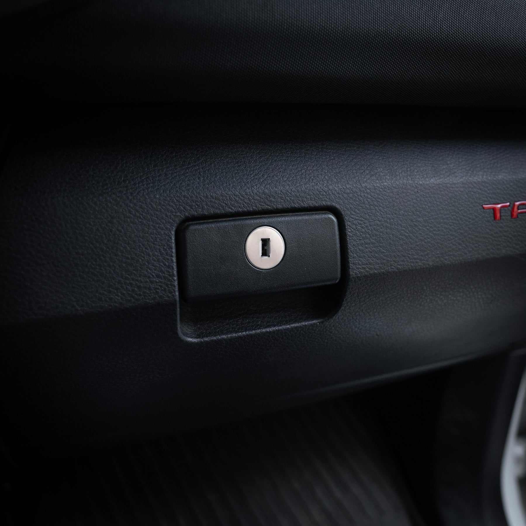 Vinyl Garage Glove Box Keyhole Cover for Tundra