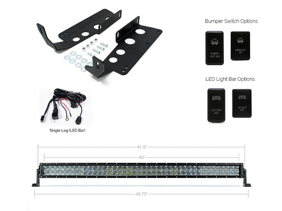 Cali Raised 42" Hidden Grille Curved LED Light Bar Mounting Brackets For Tundra (2014-2021)