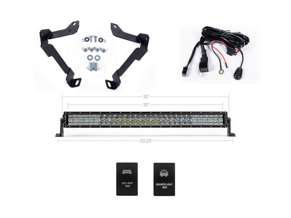 Cali Raised 32" Lower Bumper Hidden LED Light Bar Brackets Kit For Tundra (2014-2021)