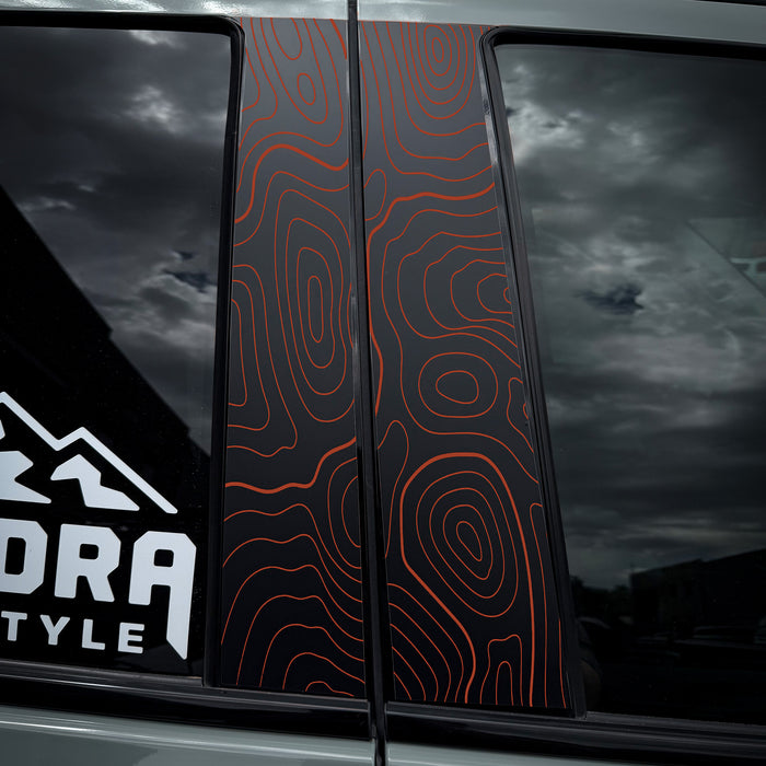 Vinyl Garage B Pillar Topo Decal For Tundra (2022-Current)