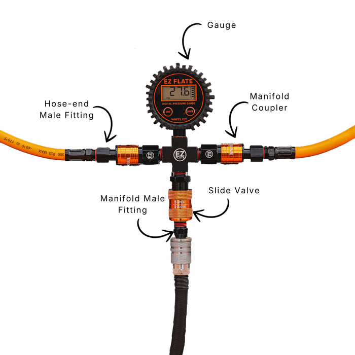 EZ FLATE Hyperflex 4-Way Hose Kit with Standard Manifold