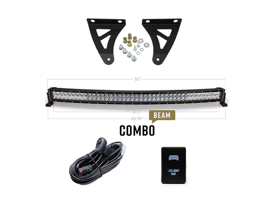 Cali Raised 52" Curved LED Light Bar Roof Brackets Kit For Tundra (2007-2021)