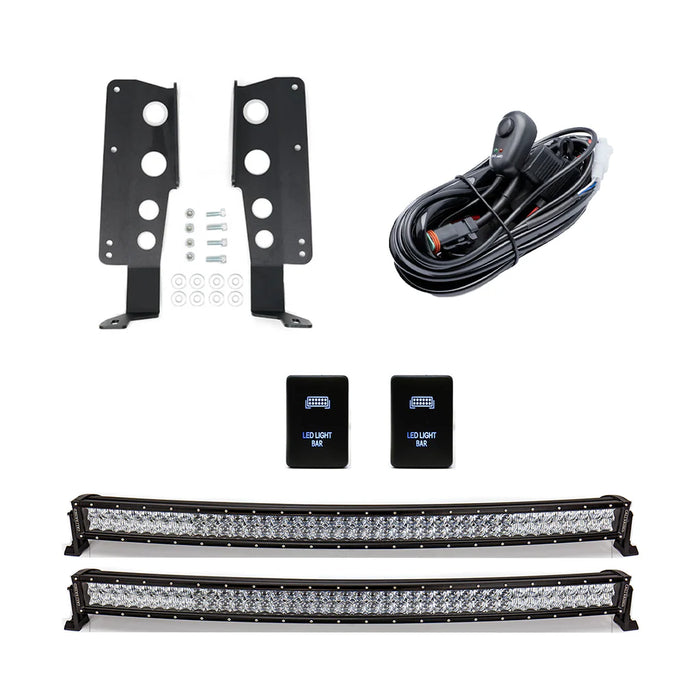 Cali Raised 42" Hidden Grille Curved LED Light Bar Brackets Kit for Tundra (2014-2021)