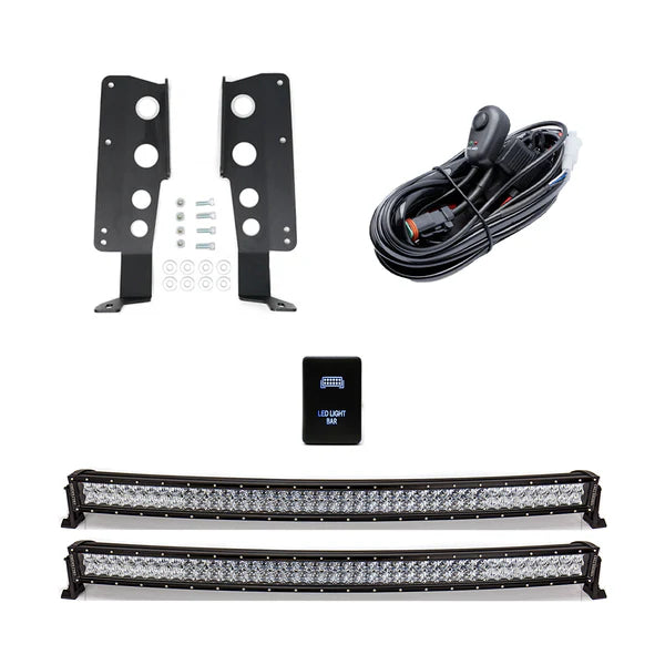 Cali Raised 42" Hidden Grille Curved LED Light Bar Brackets Kit for Tundra (2014-2021)