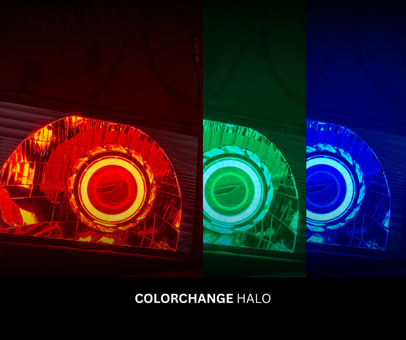 SRQ Fab LED Retrofit Headlights - Colorchange Halos For Tundra (2005-2006)