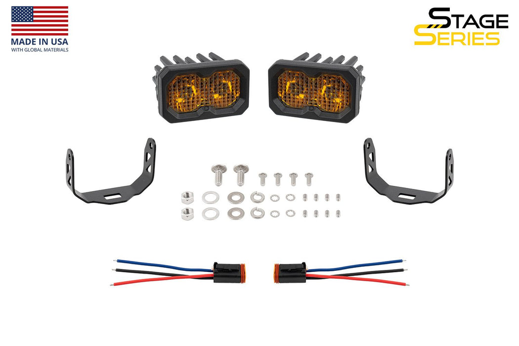 Diode Dynamics C2 2.0 SAE Yellow Pro LED Pod (pair)