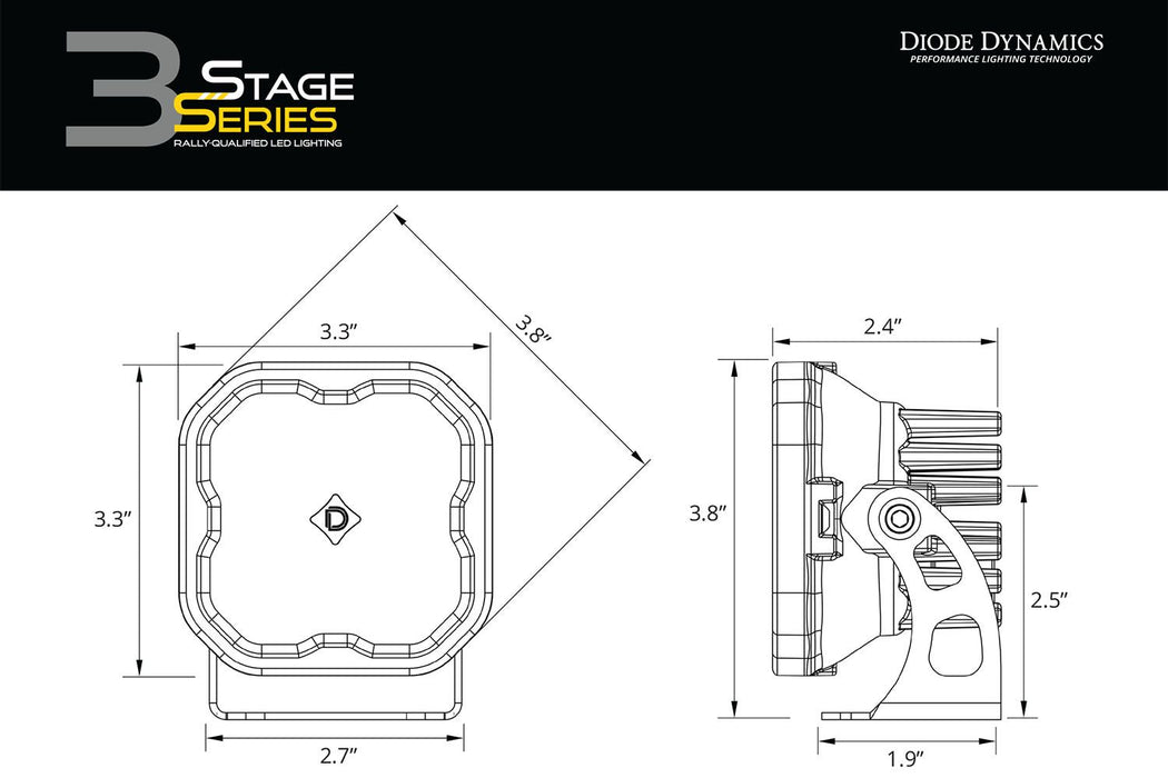 Diode Dynamics SS3 Yellow Sport LED Pod (Pair)
