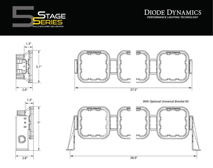 Diode Dynamics SS5 CrossLink 6-Pod 37.5" LED Light Bar (one)