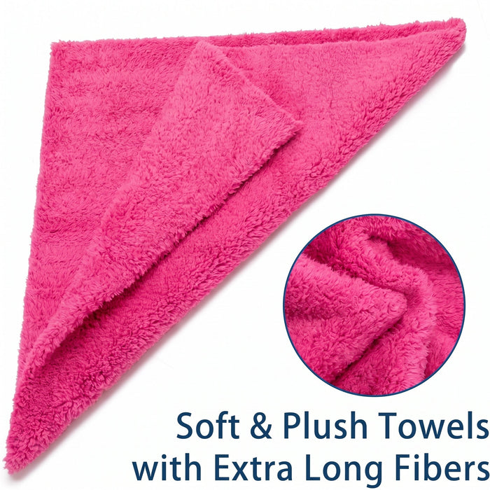 WASH&WHIPS Edgeless Microfiber Coral Fleece with Ultrasonic Edge 3 Pack