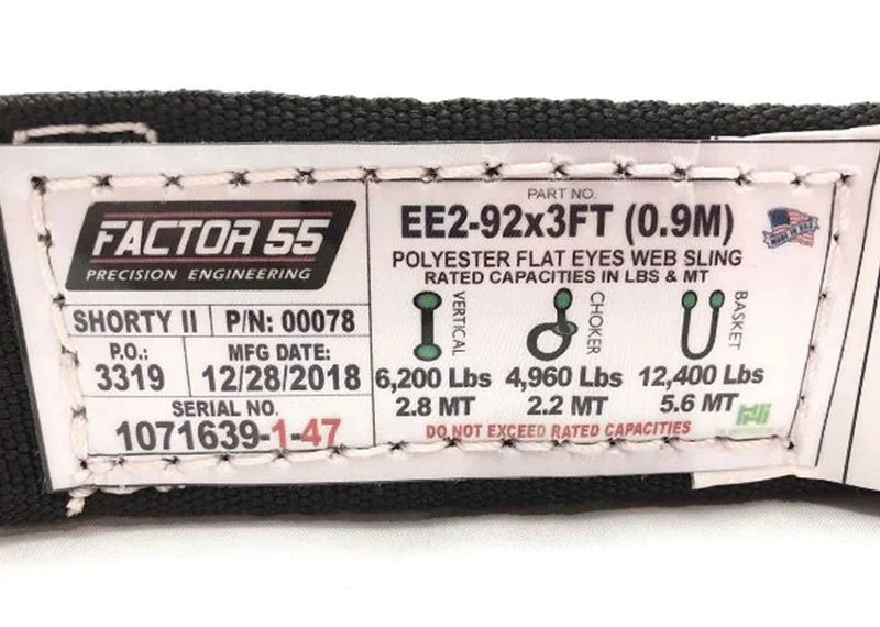 Factor 55 Shorty Strap II - 3.0' x 2.0"