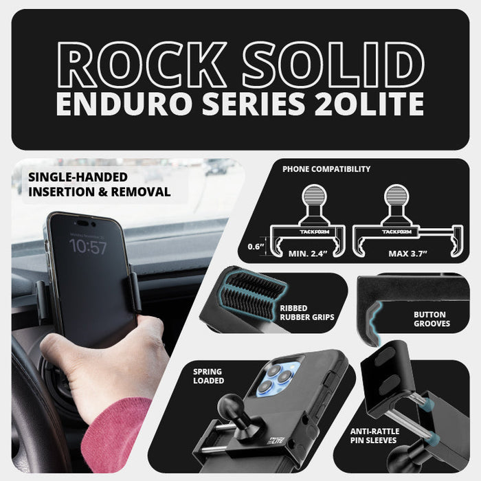 Tackform LINK™ Vent Mount Bracket With 20LITE Phone Holder | 2" Arm | 2016-2023 Toyota Tacoma and 2014-2021 Toyota Tundra