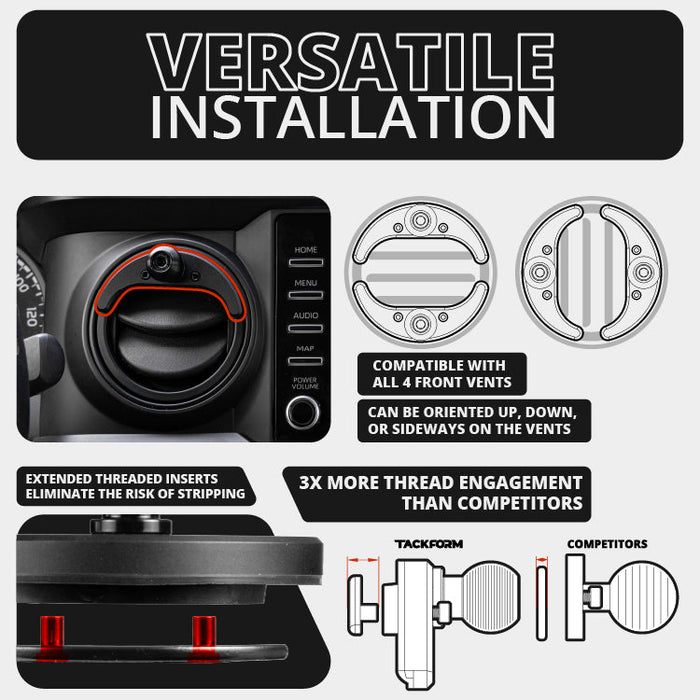 Tackform LINK™ Vent Mount Bracket With 20LITE Phone Holder | 3.5" Arm | 2016-2023 Toyota Tacoma and 2014-2021 Toyota Tundra