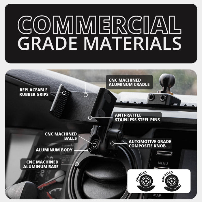 Tackform LINK™ Vent Mount Bracket With 20LITE Phone Holder | 2" Arm | 2016-2023 Toyota Tacoma and 2014-2021 Toyota Tundra