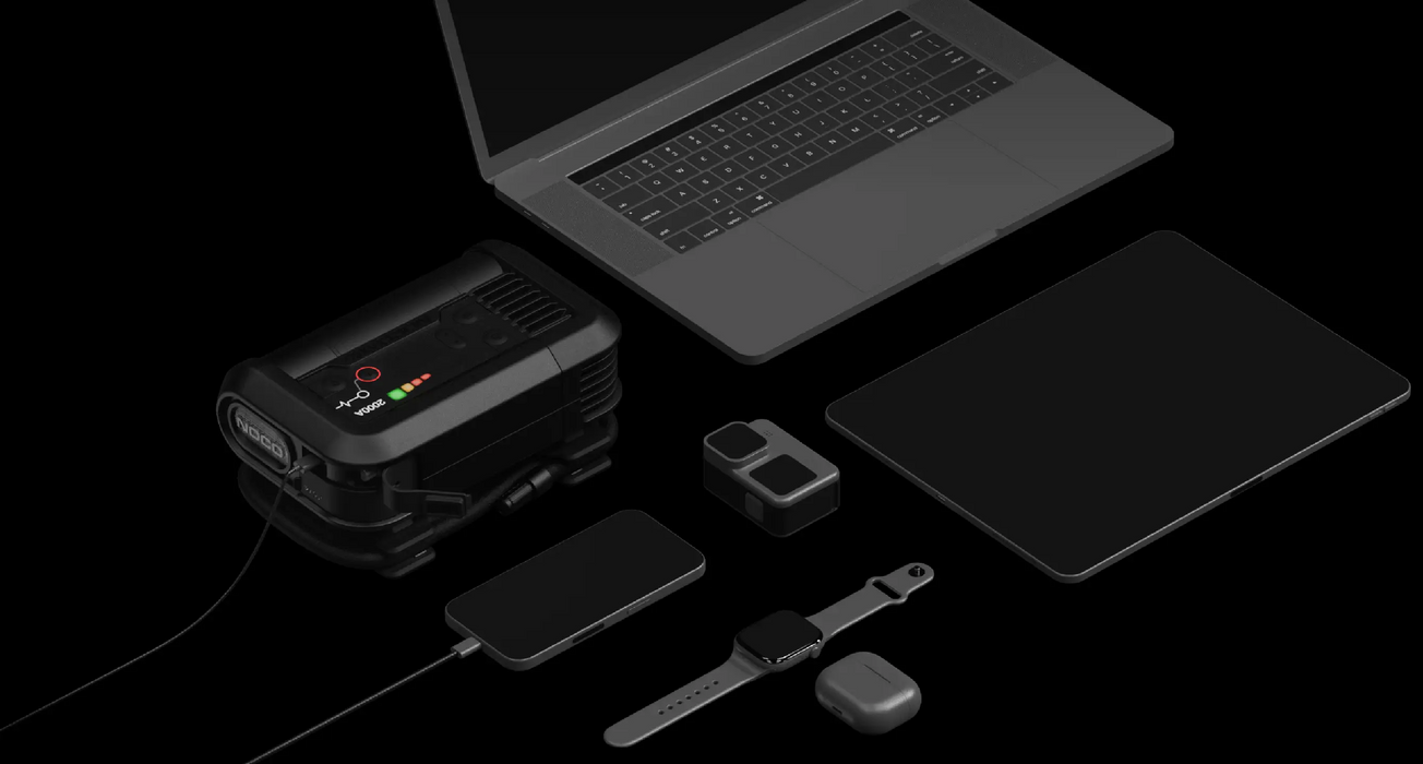 Noco AX65 2000A Boost Air Jump Starter and 67LPM 100PSI Air Compressor