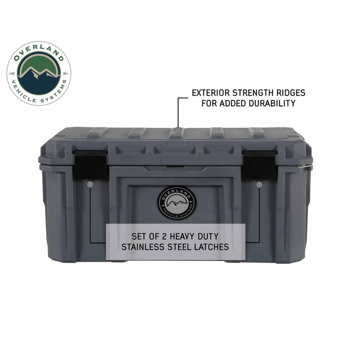 Overland Vehicle Systems D.B.S. Dark Grey 95 QT Dry Box W/Drain & Bottle Opener