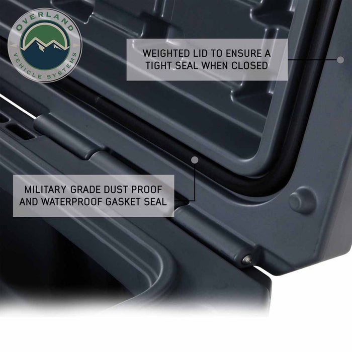 Overland Vehicle Systems D.B.S. Dark Grey 95 QT Dry Box W/Drain & Bottle Opener