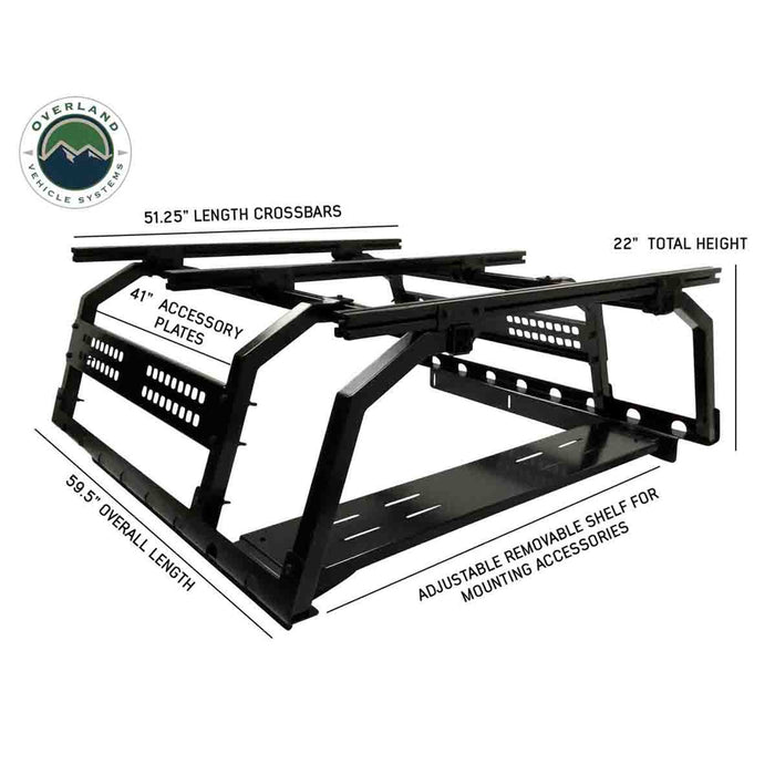 Overland Vehicle Systems Discovery Rack Mid Size Truck Short Bed Application