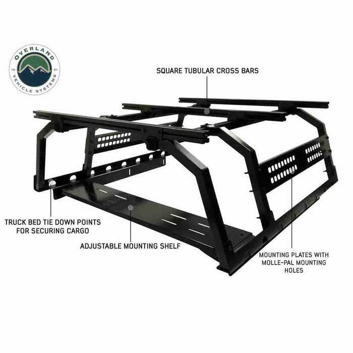 Overland Vehicle Systems Discovery Rack Mid Size Truck Short Bed Application