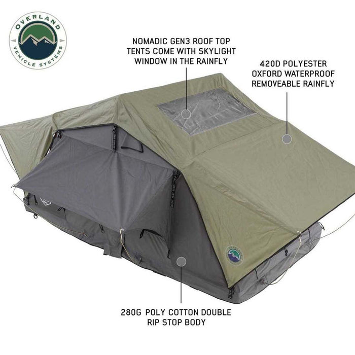 Overland Vehicle Systems HD Nomadic 2 Standard Soft Shell Roof Top Tent