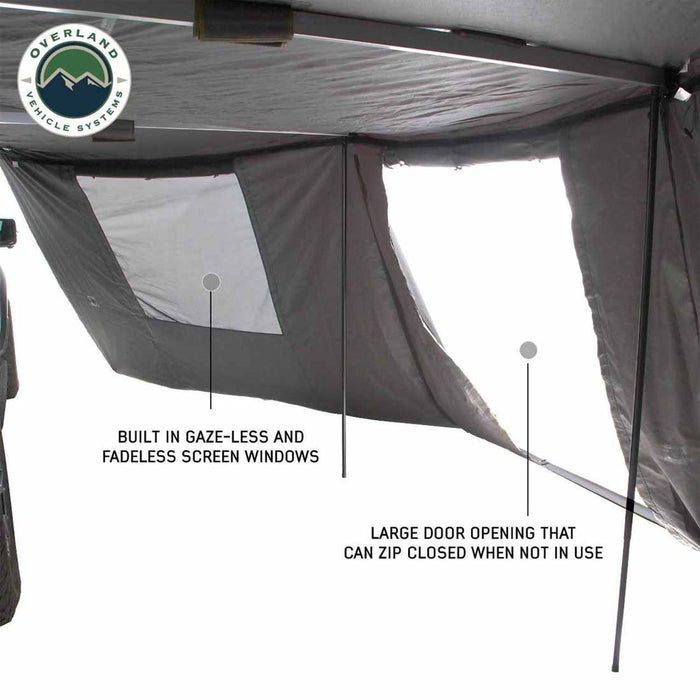 Overland Vehicle Systems HD Nomadic 270 Degree Awning Wall 1 W/Door & Window