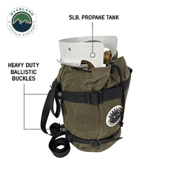 Overland Vehicle Systems Propane Bag W/Handle & Straps #16 Waxed Canvas Storage