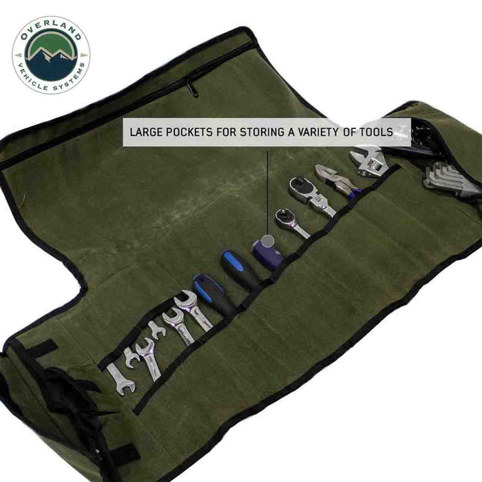 Overland Vehicle Systems Rolled General Tool Storage Bag #16 Waxed Canvas