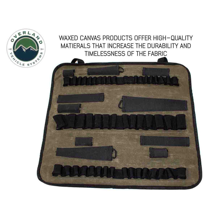 Overland Vehicle Systems Rolled Socket Organizer Storage Bag #16 Waxed Canvas