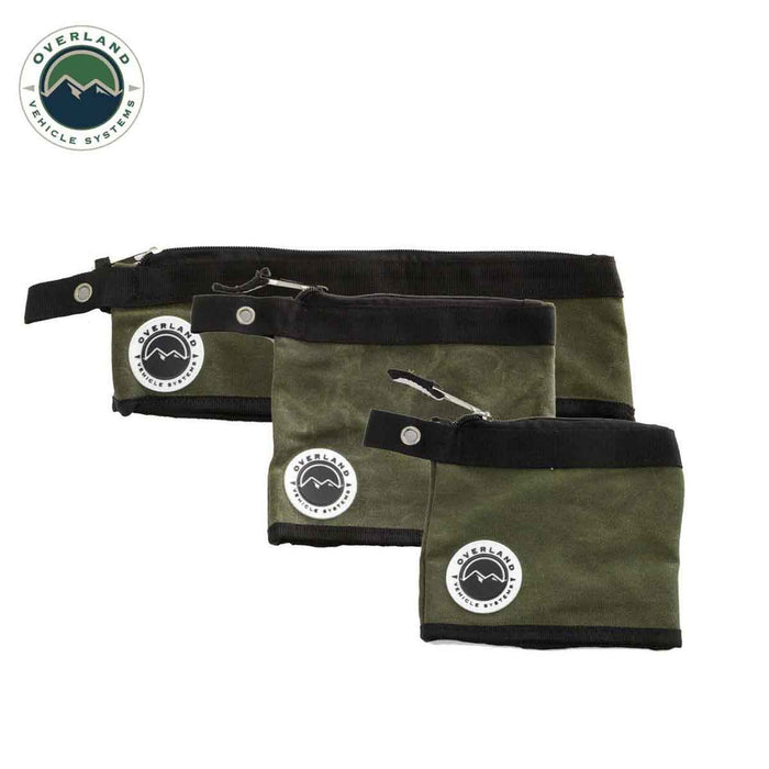 Overland Vehicle Systems Small/Medium Size 3 Bag Set of Storage Bags #12 Waxed Canvas