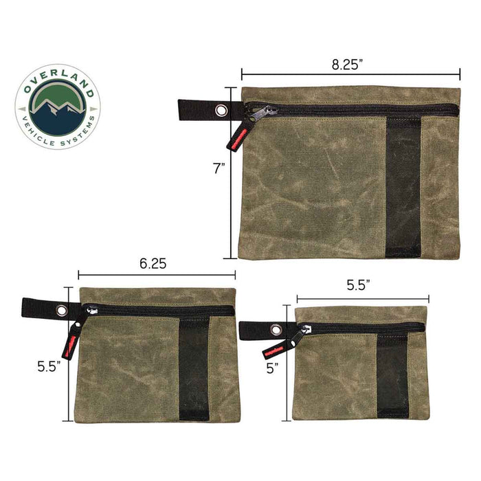 Overland Vehicle Systems Small Size 3 Bag Set of Storage Bags #12 Waxed Canvas