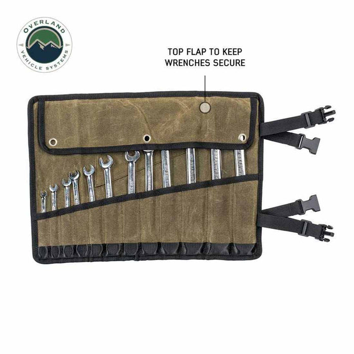 Overland Vehicle Systems Wrench Tool Roll #16 Waxed Canvas Storage