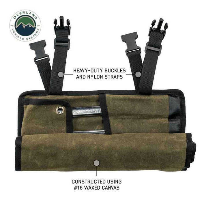 Overland Vehicle Systems Wrench Tool Roll #16 Waxed Canvas Storage