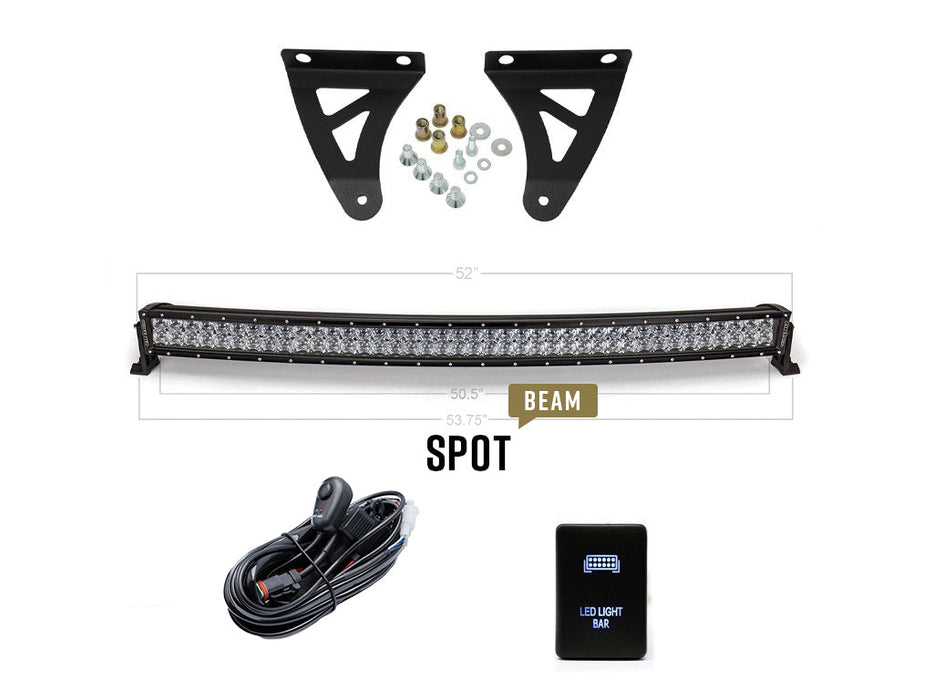 Cali Raised 52" Curved LED Light Bar Roof Brackets Kit For Tundra (2007-2021)