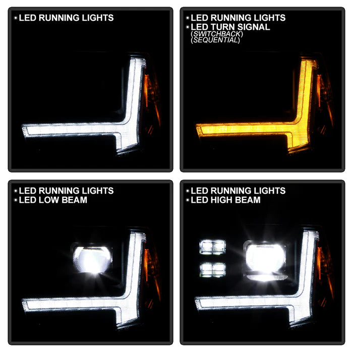 Spyder Apex Black LED Headlights for Tundra SR/SR5 Only (2014–2021)
