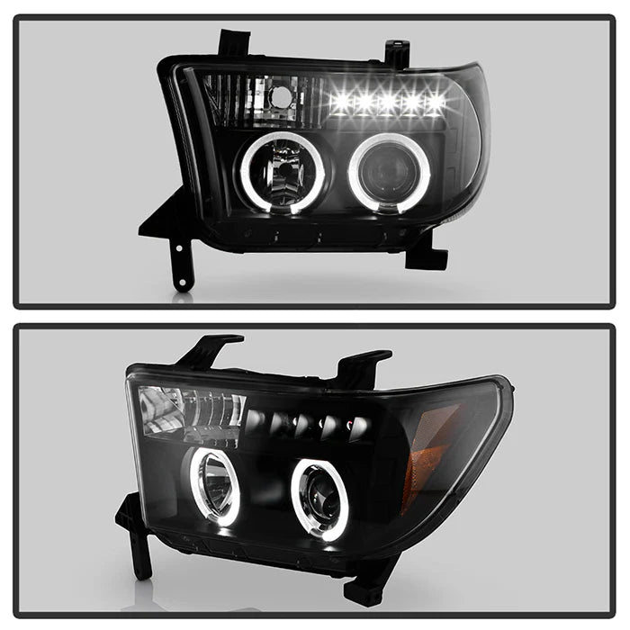 Spyder Black Projector Headlights W/LED Halo for Tundra (2007–2013)