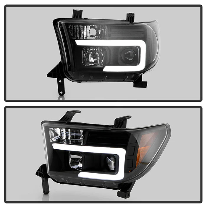 Spyder Black V2 Projector Headlights W/Light Bar DRL for Tundra (2007–2013)