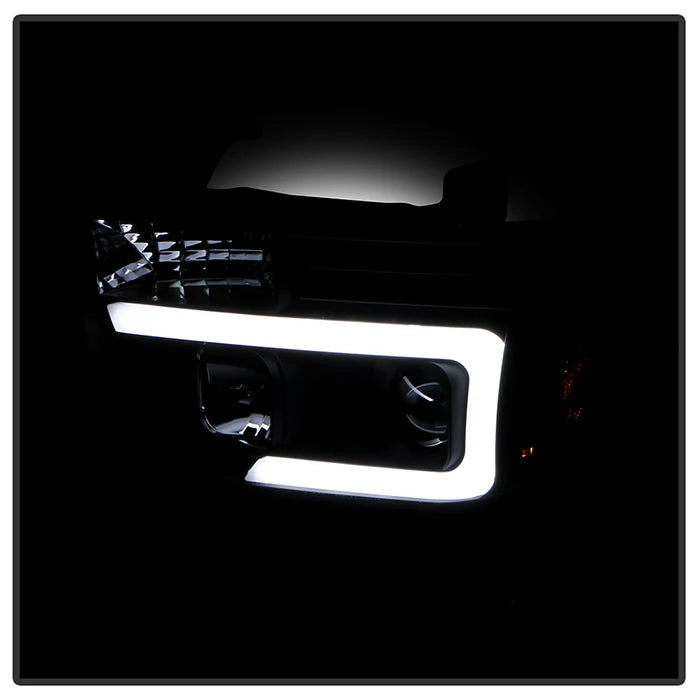 Spyder Black V2 Projector Headlights W/Light Bar DRL for Tundra (2007–2013)