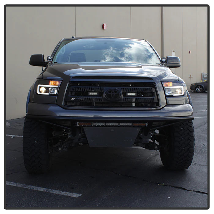 Spyder Black V2 Projector Headlights W/Light Bar DRL for Tundra (2007–2013)