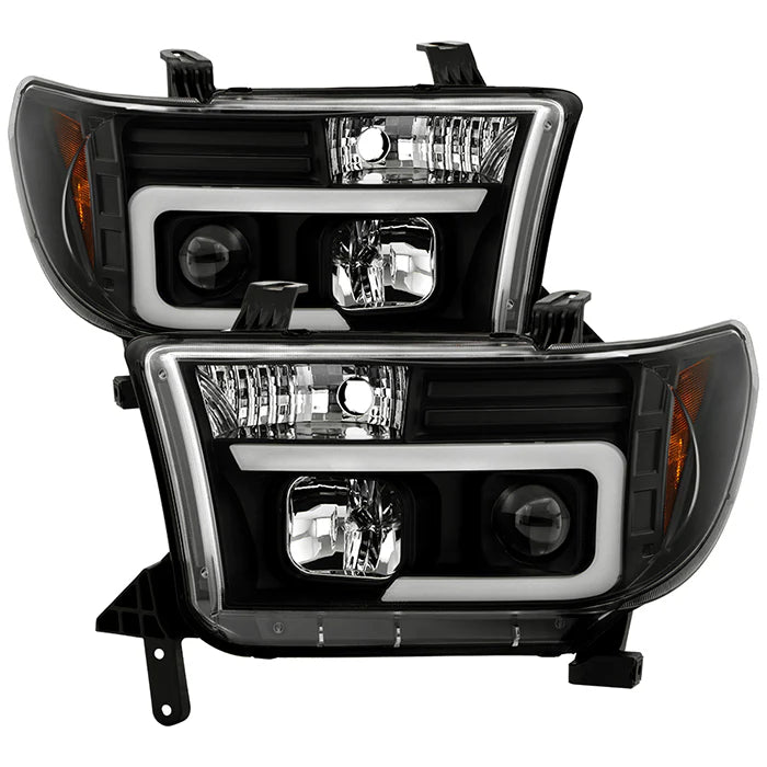 Spyder Black V2 Projector Headlights W/Light Bar DRL for Tundra (2007–2013)