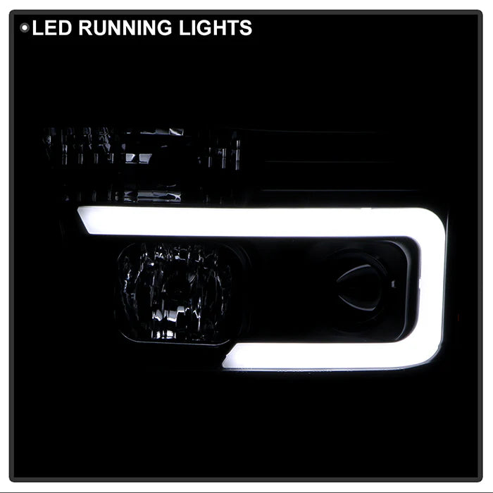 Spyder Black V2 Projector Headlights W/Light Bar DRL for Tundra (2007–2013)