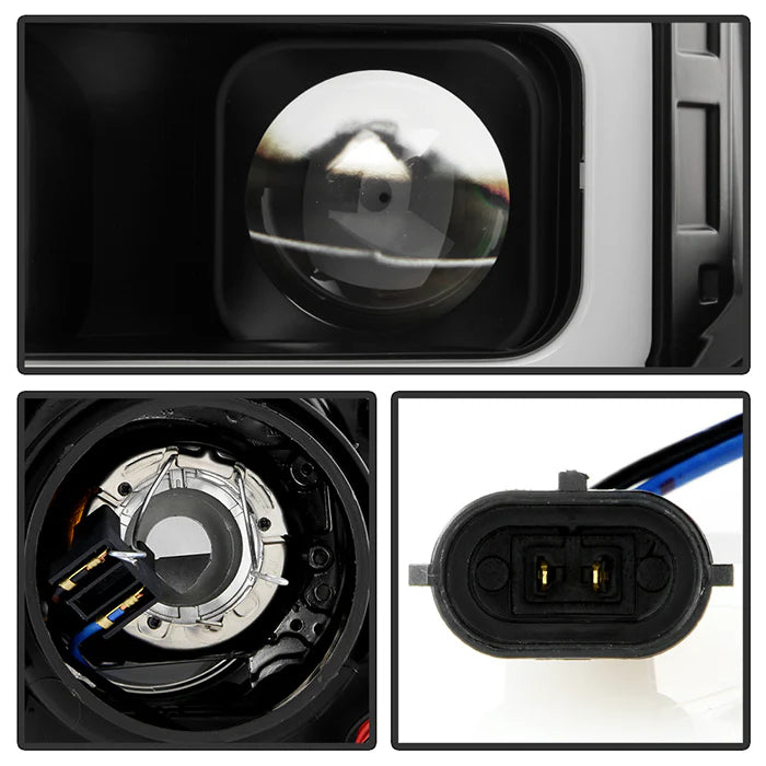 Spyder Black V2 Projector Headlights W/Light Bar DRL for Tundra (2007–2013)