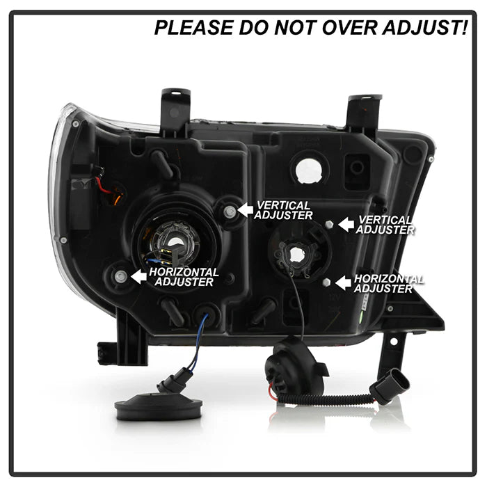 Spyder Black V2 Projector Headlights W/Light Bar DRL for Tundra (2007–2013)