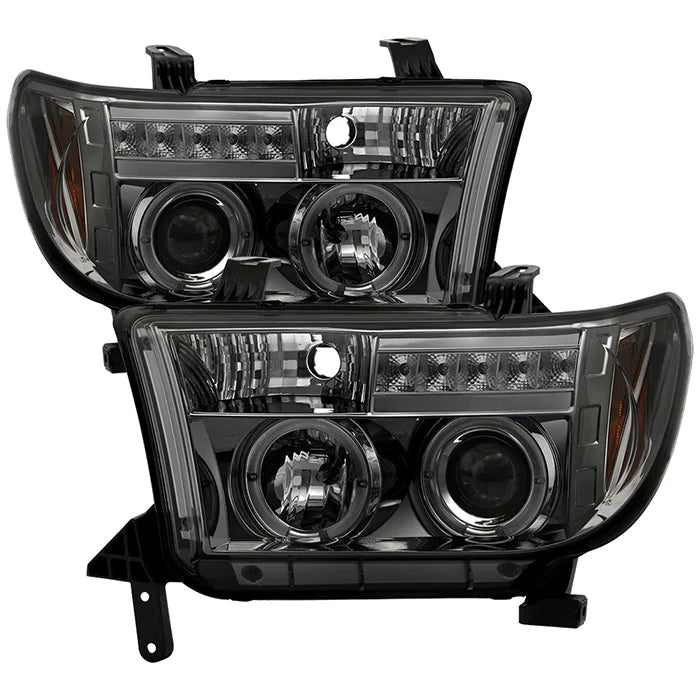 Spyder Smoke Projector Headlights W/LED Halo for Tundra (2007–2013)