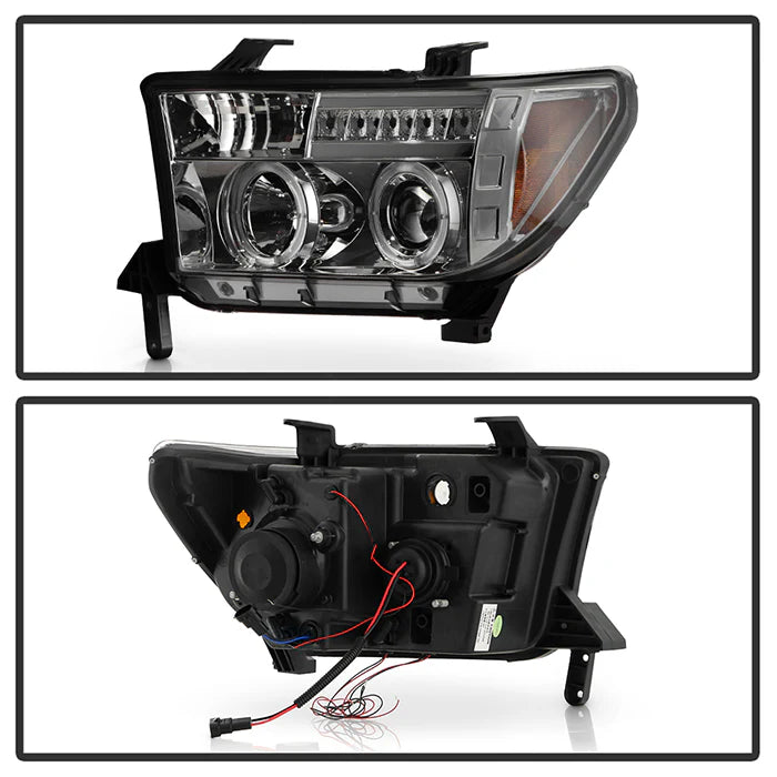 Spyder Smoke Projector Headlights W/LED Halo for Tundra (2007–2013)