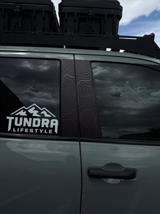 Vinyl Garage B Pillar Topo Decal For Tundra (2022-Current)