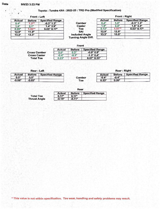 Westcott Designs Front Only Preload Collar Lift Kit For Tundra (2022-Current)