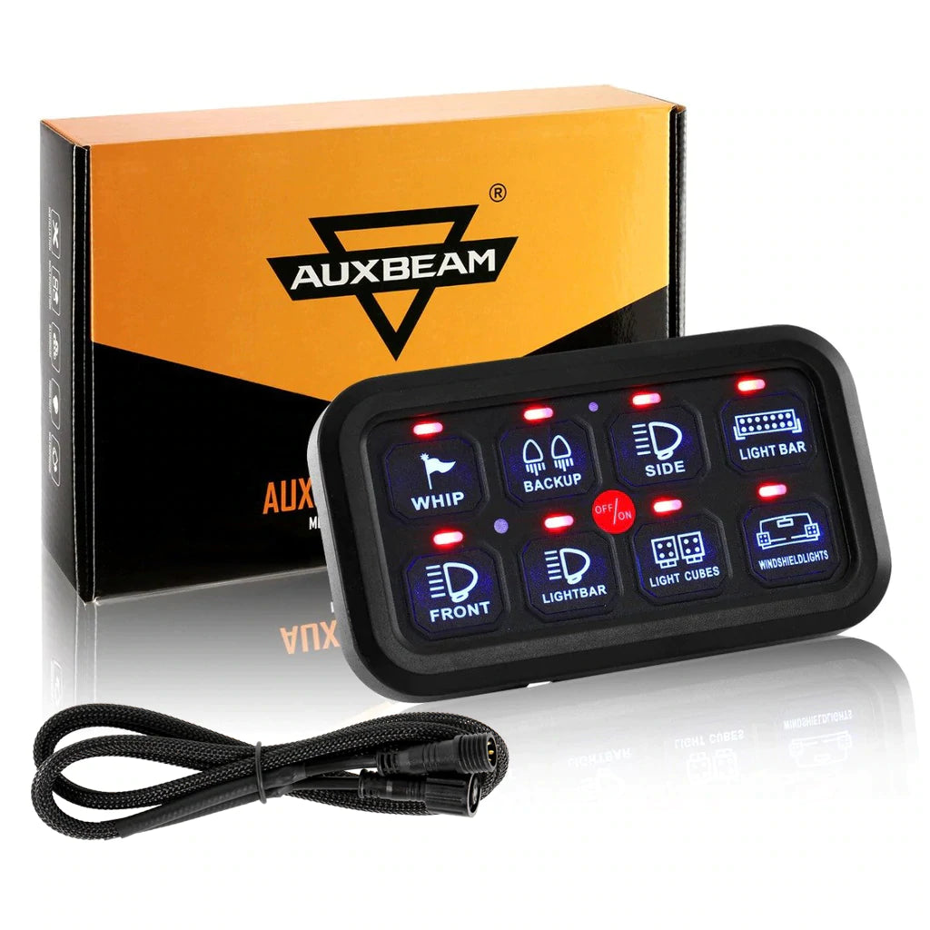 auxbeam 8GANG スイッチパネル BA80 ☆ AUXBEAM 【接続機数8】 BA-80 スイッチパネル | CROSS MEMBER