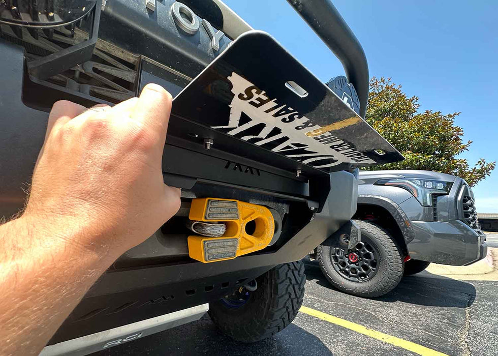 Backwoods Flip Up Front License Plate Holder  Hawse Fairlead