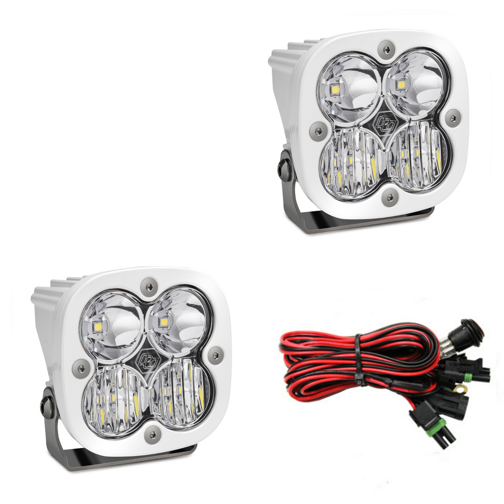 Baja Designs Squadron Sport/Pro LED White Bezel Lights — Tundra