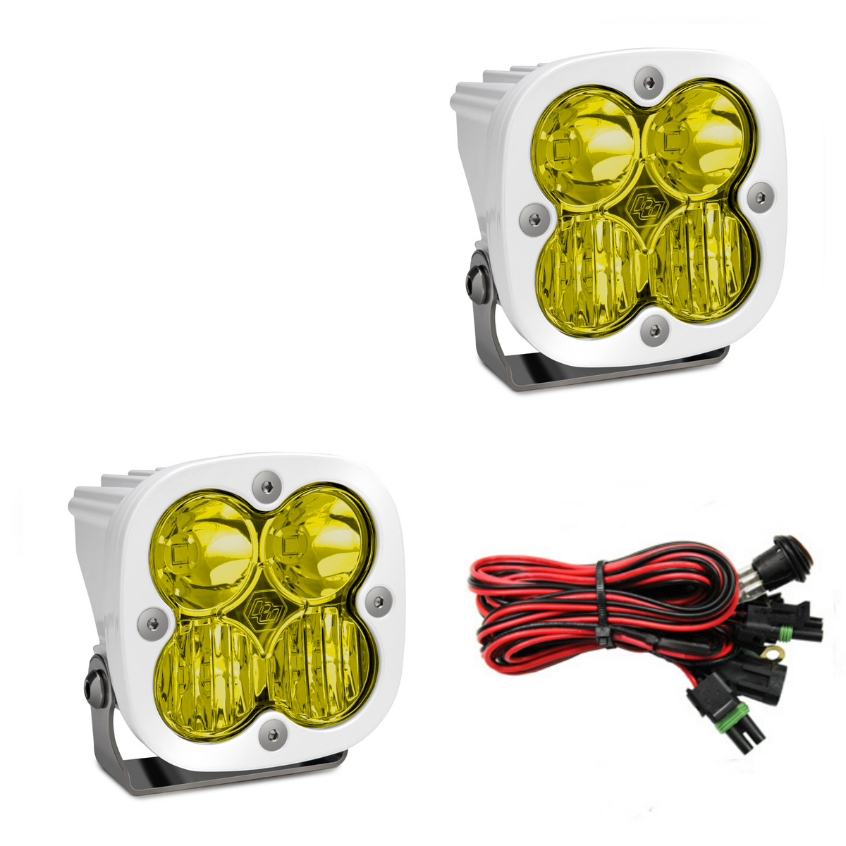 Baja Designs Squadron Sport/Pro LED White Bezel Lights — Tundra